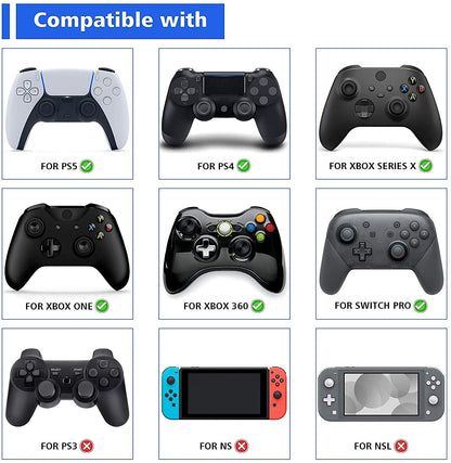 PlayVital Precision Rings for PS5, Xbox Series X/S, PS4, Xbox One, Switch Pro – 10 Pack Aim Assist Joystick Rings, 3 Resistance Levels, 5 Colors for FPS Games & Motion Control