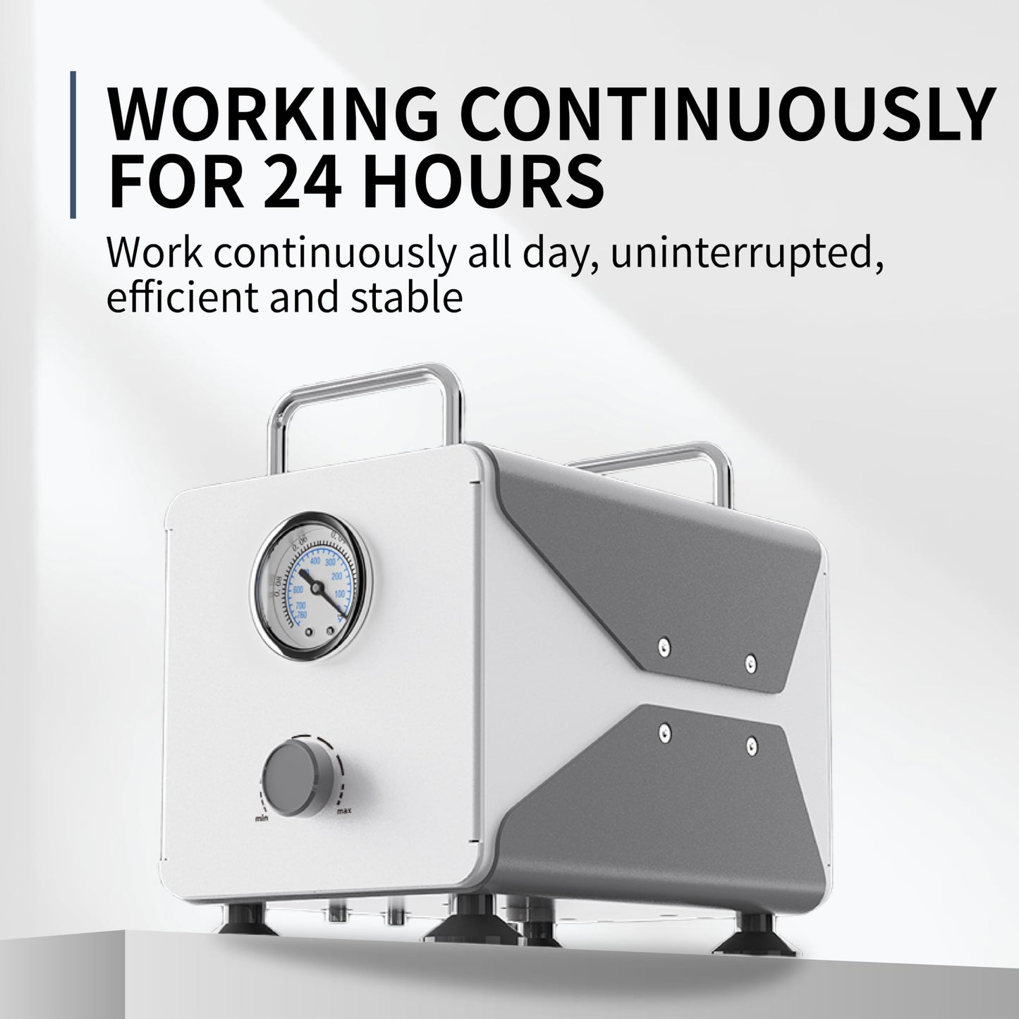 Xiuilab Vacuum Pump Dual-Purpose Diaphragm Pump 48W 30L/min Oil-Free Lab Pump with Dual-Scale Gauge Adjustable Speed Suction & Pressure Low Noise Continuous Duty for Filtration