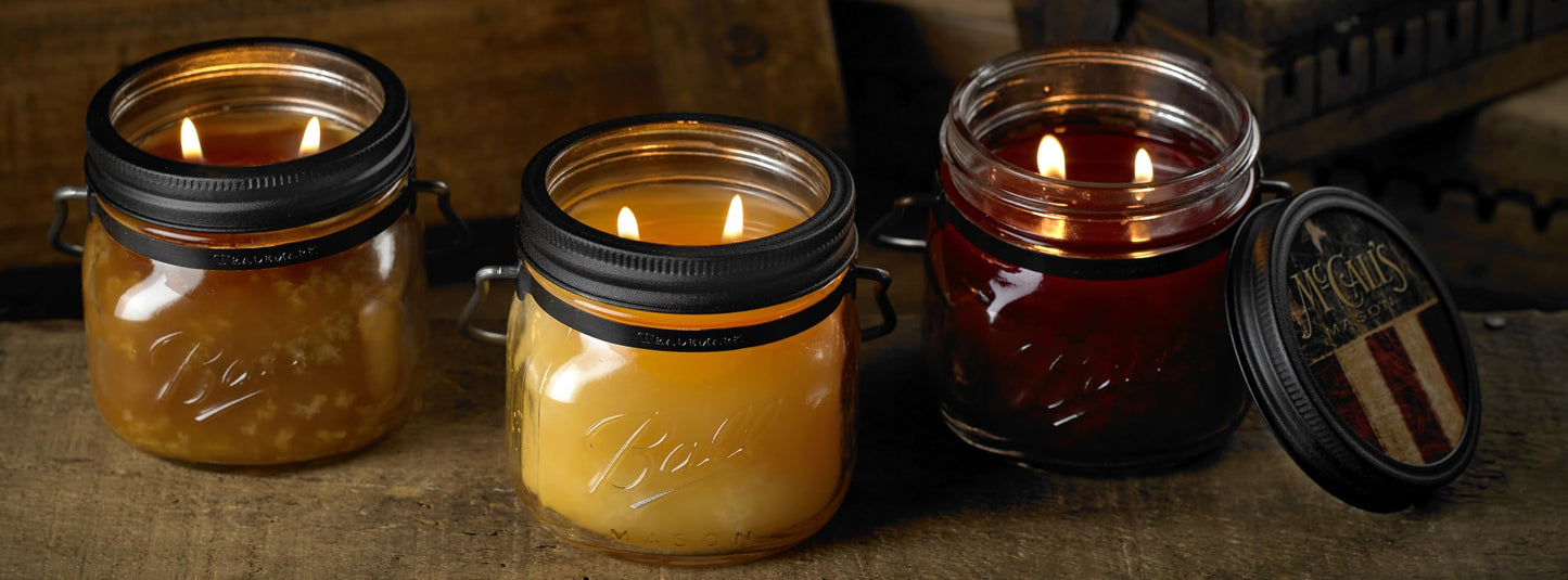 McCall’s Candles | Make A Wish | 16 oz Two-Wick Scented Candle | USA-Poured | Vintage Mason Jar with Carrying Handle | Sparkling Citrus, Vanilla & Berry Floral Fragrance