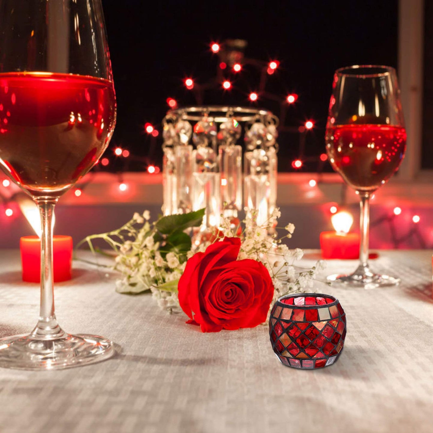 ledmomo European Style Glass Candlestick Ornament Tea Light Holder Romantic Candle Cup for Wedding Home Decor Dinner Party Table Centerpiece