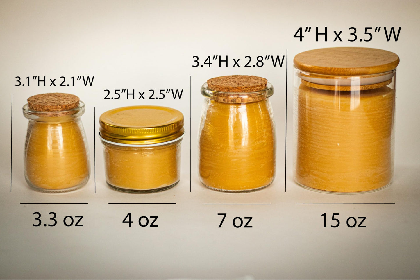 BeeTheLight Beeswax Jar Candle - 100% Pure USA Bees Wax in Glass Container - Vanilla Honey Scent