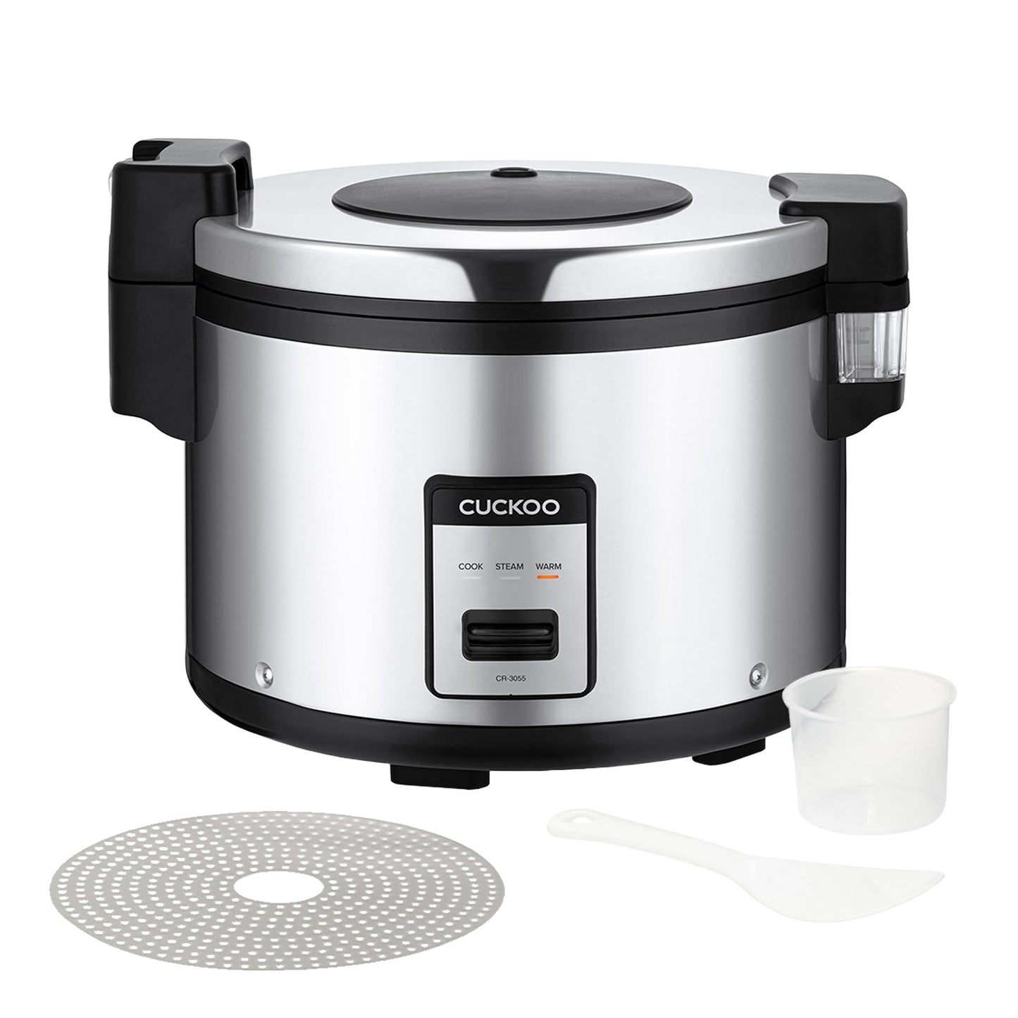CUCKOO Commercial Rice Cooker & Warmer, Extra Large Rice Cooker 30-Cup Uncooked / 60-Cup Cooked, Professional Industrial Grain Cooker with Large Capacity, Easy One-Touch Operation, Silver (CR-3055)