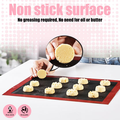 KitchenRaku Perforated Silicone Baking Mat, 15.7"x11.8" Reusable Silicone Baking Sheets for Oven, Nonstick Bread Mat for Cookies, Macarons, Bread and Pastry