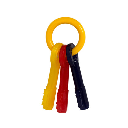 Nylabone Puppy Chew Key Ring Toy, Toys for Teething Puppies, Multi Color, Bacon Flavor, Medium - Up to 35 lbs, 1 Count
