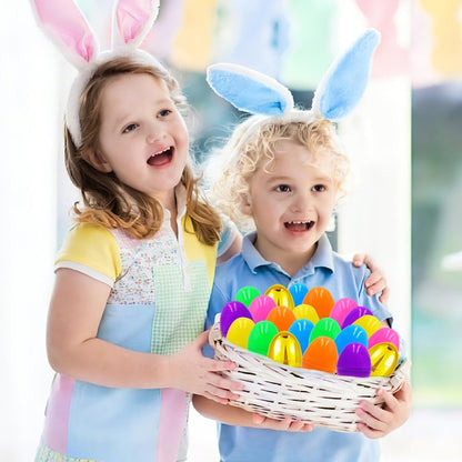ZICZLI 200 PCS Fillable Plastic Easter Eggs with 6 Golden Eggs, 2.4 Inch Empty Colorful Eggs for Kids Boys Girls Easter Hunt Party Supplies Classroom Rewards Basket Stuffers Easter Party Favors