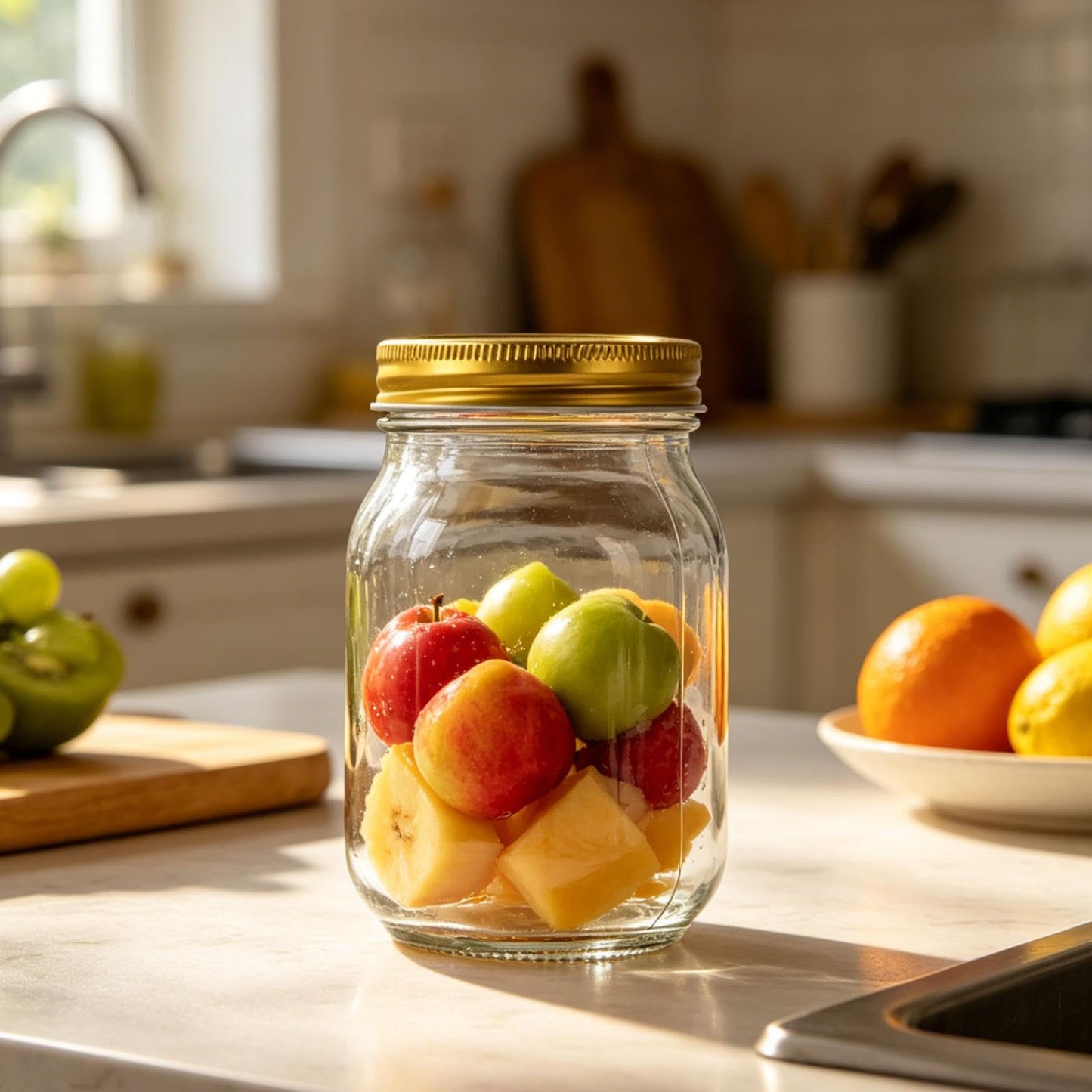 Regular Mouth Mason Jars, 8.3cm Pint Clear Glass Canning Jars with Airtight Metal Lids, Multipurpose Empty Glass Containers for Candle Making, Iced Coffee, Preserves, Salsa Jam Storage (Clear)