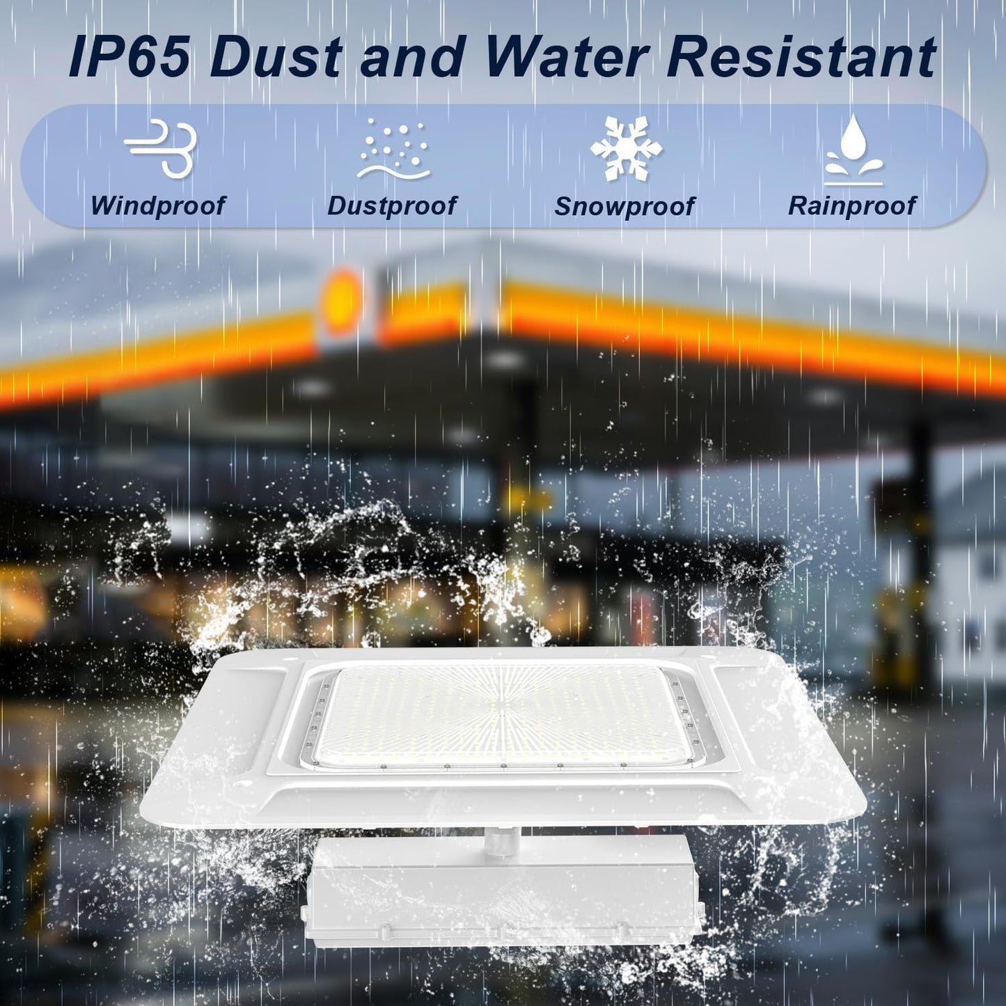 240W LED Canopy Light, 43200LM 5700K Daylight, Surface Mount LED Gas Station Light (1000W HID/HPS Equivalent), Commercial Parking Garage Ceiling Lighting, IP65 Waterproof, 100-277VAC, UL Listed