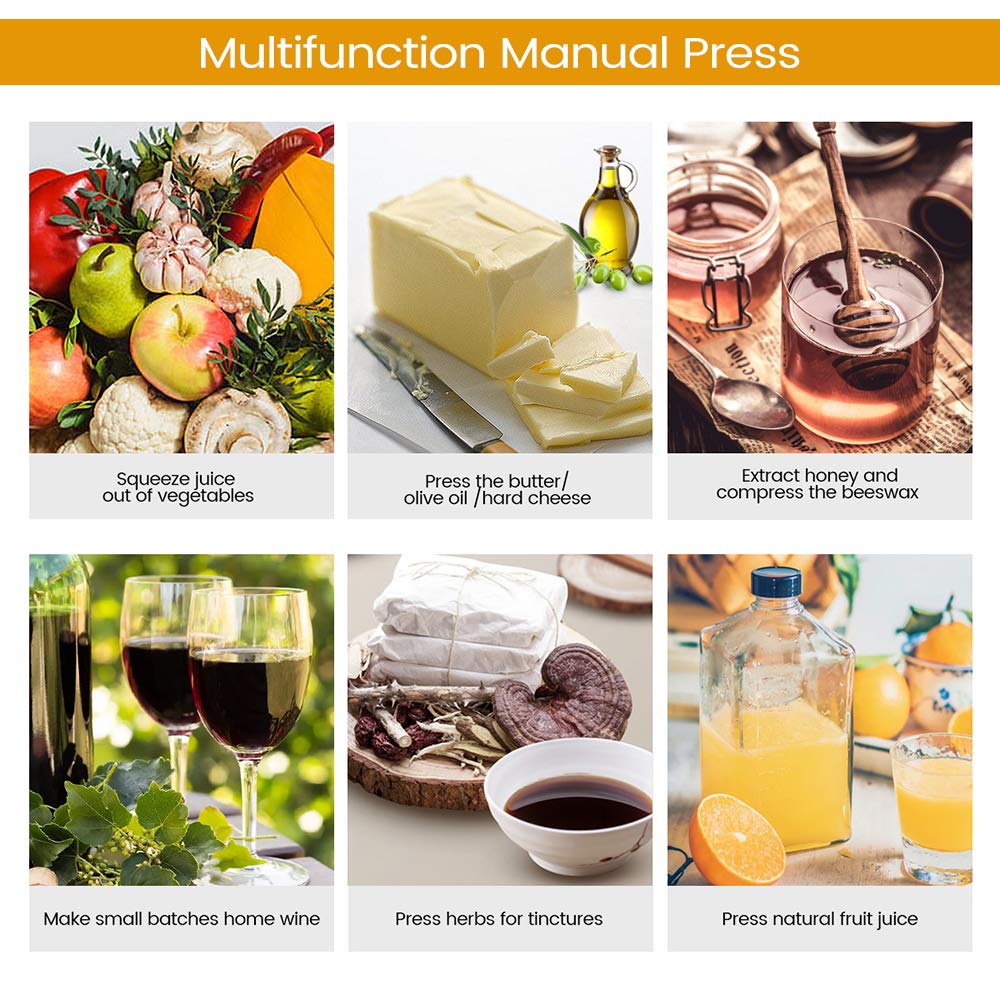 EJWOX Vegetables, Cheese,Tincture, Herbal Manual Press with Cheesecloth Bags Filter Bag