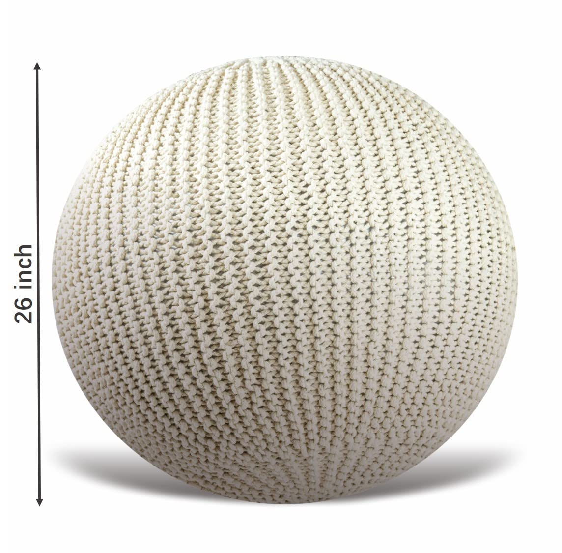 ART pinecone Yoga Ball Chair Cover - Cotton Rope Cover for Exercise, Birthing, Stability, Fitness, Balance, Pilates Ball (65 cm/26" Off White)