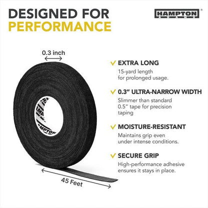 Hampton Adams | As Seen on Shark Tank | Pro Finger Tape (8-Pack) | for BJJ Bouldering Crossfit Weightlift | Non-Slip Extreme Quality No-Fray Climbing Tape | Extended Wear Super Strong Adhesive (Black)