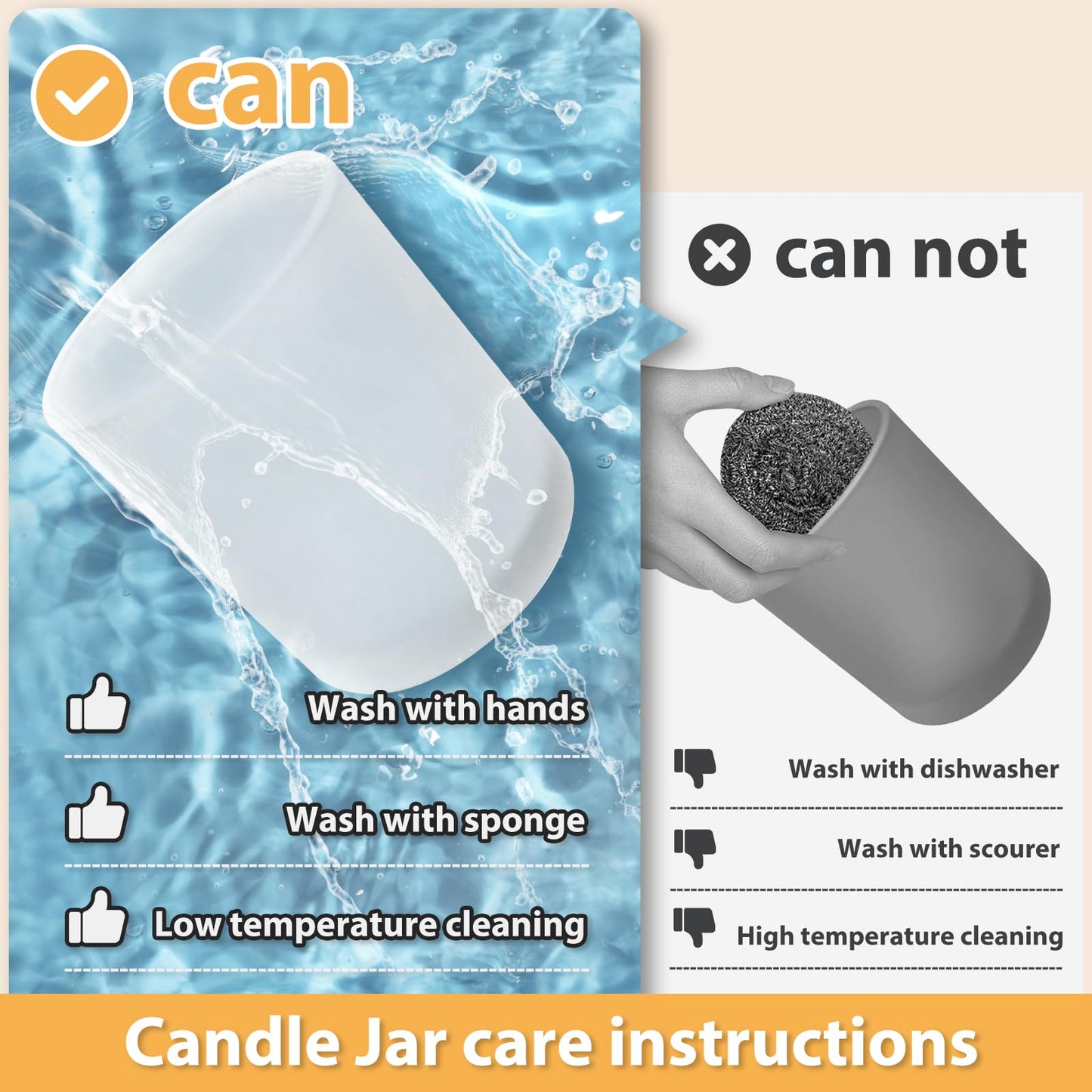 SHOWIN 10 OZ Thick Candle Jars for Making Candles 15 Pcs, Empty Jars with Wood Lids for Candle Making, Sample Container, Frosted Yellow