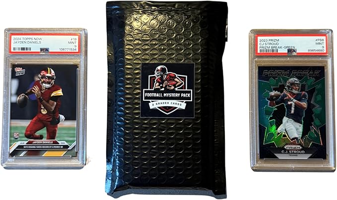 Football Mystery Slabs | 2 Graded Cards | Grade 8+ Guaranteed | PSA SGC GMA and More