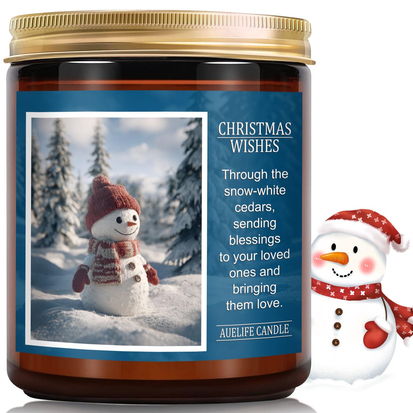 Christmas Candles | Christmas Wishes Scented Candle, Holiday Soy Wax Candles for Home Scented,Aromatherapy Gifts for Women and Men, Cozy Winter Candle for Home Decor, 7 oz