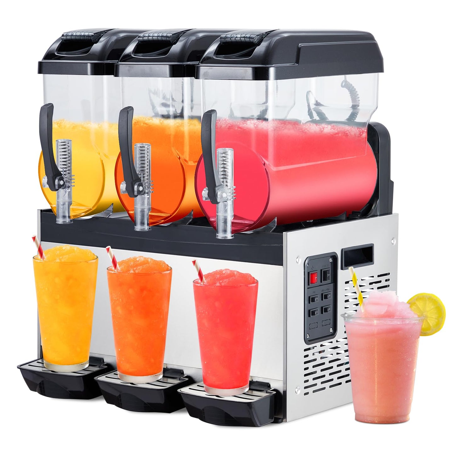 Garvee Commercial Slushy Machine, 36 L/9.6 gal Frozen Drink Margarita Machine Smoothie, Self-Cleaning, 860W Stainless Steel Slushy Machine for Snow Melts, Cocktails, Homes, Coffee Shops, Restaurants
