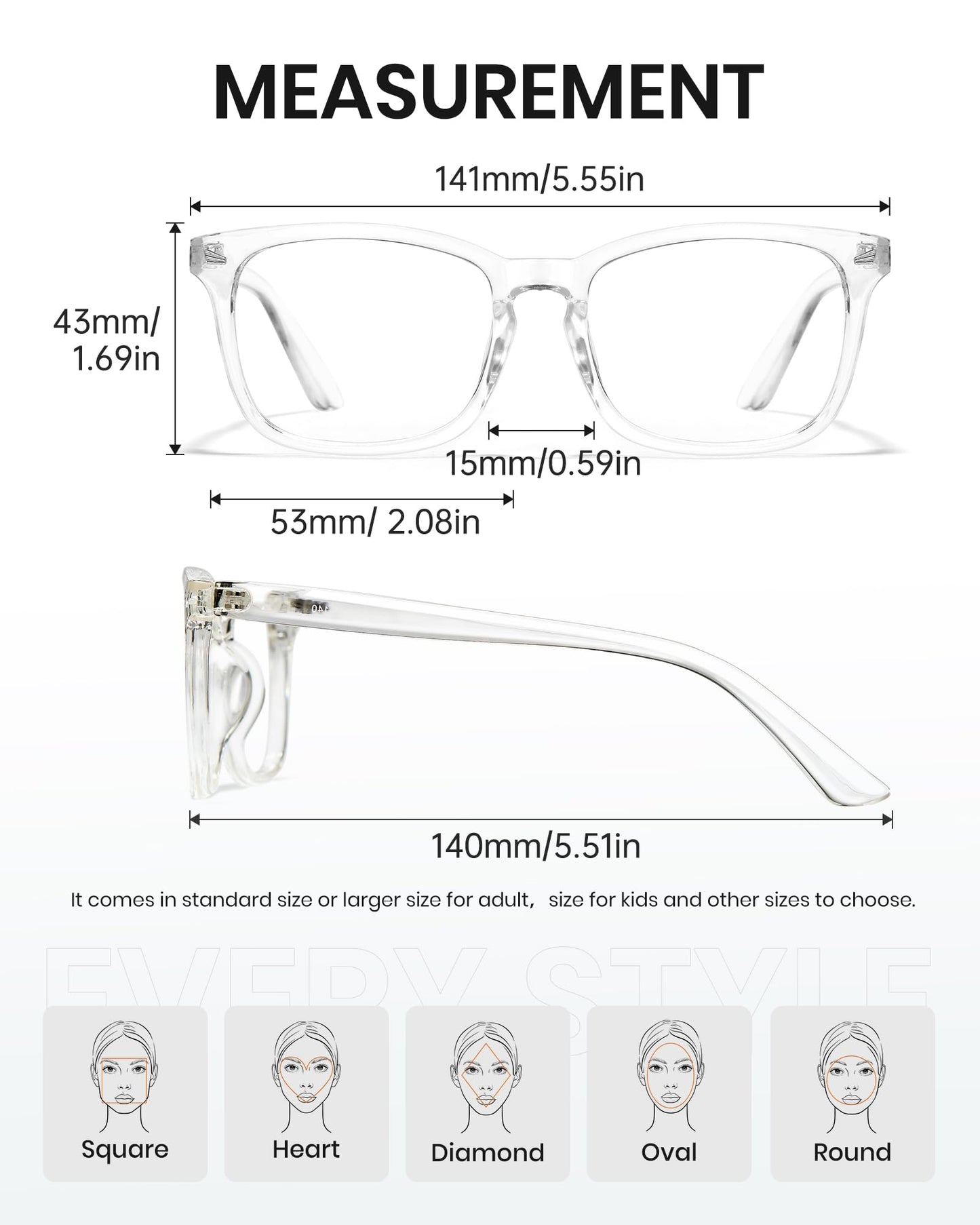 Cyxus Clear Blue Light Glasses for Women Men Reduce Eye Strain UV Blocking for Computer Screen