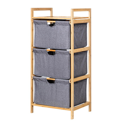 ZAICOLER 3 Tier Laundry Hamper Organizer, Pull Out Drawer Storage with Handle & Top Shelf, Large Capacity for Bathroom & Bedroom, 37.79x17.32x13inch (Gray)