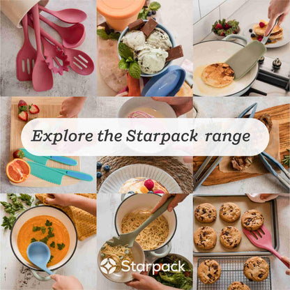 Starpack 'Stir & Serve' Silicone Cooking Utensils Set (5 Pcs) - Kitchen Utensils Set Heat Resistant to 600°F - Kitchen Utensils for Nonstick Cookware - Silicone Utensil Set for Mixing & Cooking