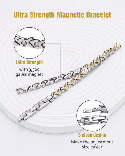 Jecanori Magnetic Bracelets for Women, Mermaid Adjustable Magnet Bracelets, Mother's Day Jewelry Gifts with Box(Mermaid Series)