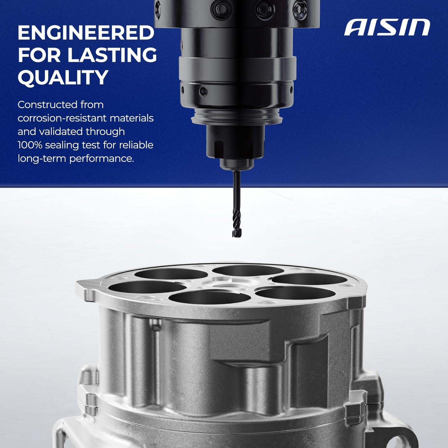 AISIN AFTERMARKET ACCFD-00112 Air Conditioner AC Compressor - Compatible with Ford F-150 2015-2017 5.0L - with 4-Pulley Groove, with Clutch