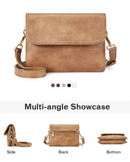CHOLISS Small Crossbody Bags for Women, Vegan Leather Cell Phone Purse, Mini Travel Purse with Adjustable Strap