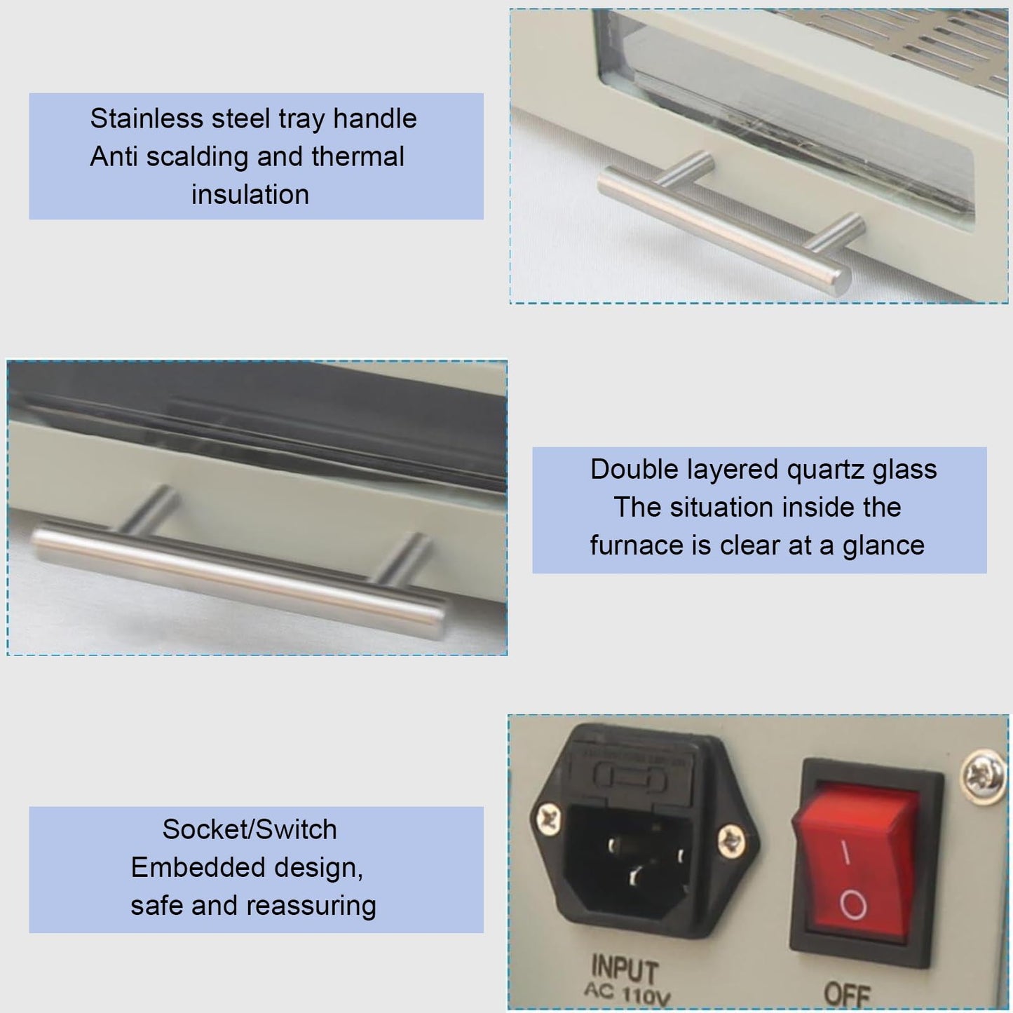 800W Reflow Oven,T-962 Reflow Soldering Station, PCB Board SMD SMT BGA Rework Station Tool With Hot Air Circulation Reflow Oven