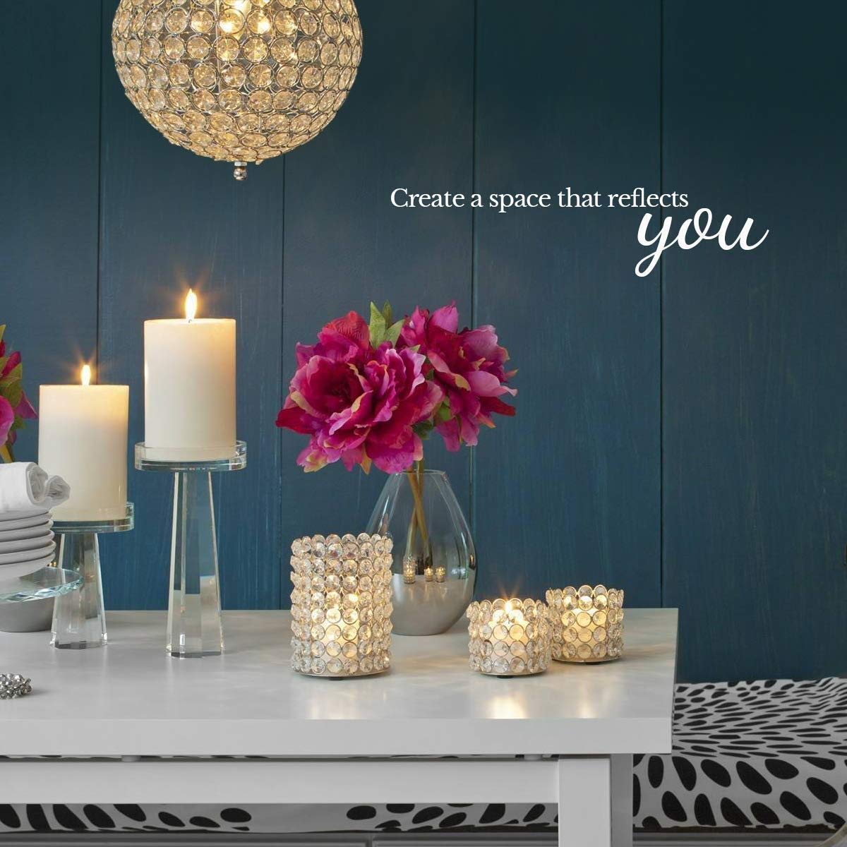 Serene Spaces Living Set of 120 Deep Tea Lights, Classic Tea Lights in Clear Holders, 1.5" Diameter and 1" Tall