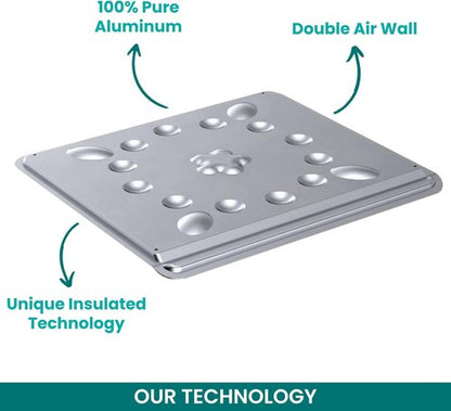 Baker's Secret Pure Aluminum Cookie Sheet - Commercial Grade Insulated Baking Tray, 2pcs Set