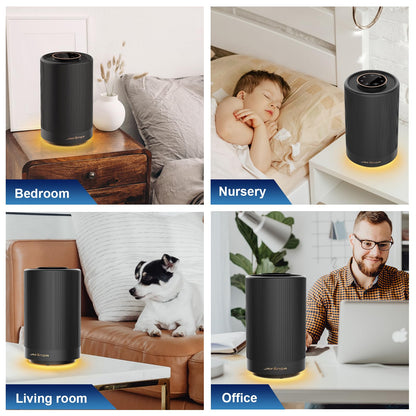 Jafanda Air Purifiers for Home Bedroom Coverage 450 sqft, 23 dB Air Cleaner with Brushless Motor, Effectively Remove Pollen Dust and Odor to Prevent Seasonal Air Diseases, Night Light