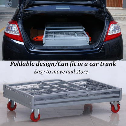 Foldable Platform Hand Truck Cart with Cage, 2000 LBS Heavy Duty Capacity, Multi-Functional Push Cart for Supermarkets and Warehouse Transport