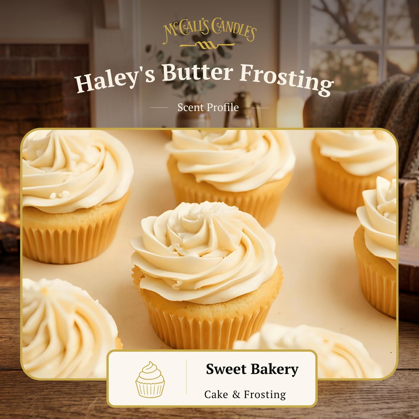 McCall’s Candles | Haley’s Butter Frosting | 16 oz Scented Candle | USA-Poured | Vintage Rustic Jar with Carrying Handle | Vanilla Buttercream & Cake Batter Fragrance