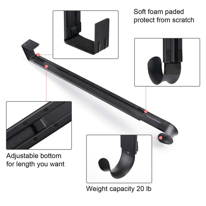 Myfolrena Wreath Hanger Adjustable Door Hanger Wreath Hanger for Front Door 15 to 24inch,Wreath Hook, Hold Up 20lb (Black,1 Pack)