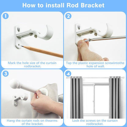 AMZSEVEN Curtain Rods for Windows 16 to 48 Inches, Curtain Rod Max Adjustable Length of 60 IN, 1" Diameter Drapery Rods Round Finials, White, Pack of 1
