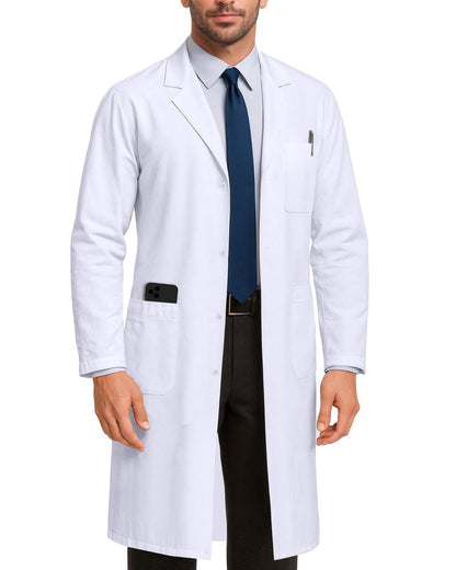 NY Threads Professional Lab Coat for Men Long Sleeve Poly Cotton Medical Coat 1 Pack, Medium, White