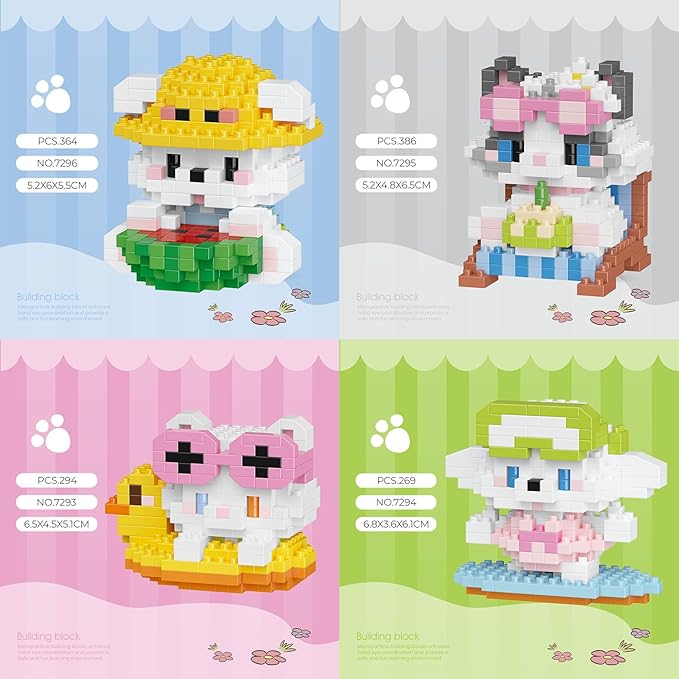 Cat and Dog Micro Mini Building Block Sets Birthday Gift for Kids Animals Buildling Model Kits Mini Bricks Cat and Dog Series Toys for Kids