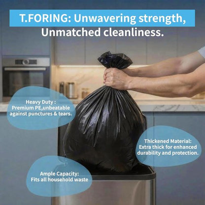 Heavy Duty Black Trash Bags by [Brand Name] - 1.28 Mil Thick, 30" x 35", 100 Count for Home & Office