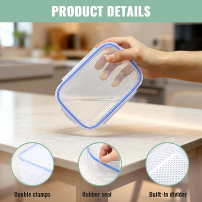 Zmxiabo 3 PCS Fruit Storage Containers for Fridge Food Berry Storage Container Set with Removable Strainer Lid Berries Container for Fridge BPA-Free Plastic Crisper for Long-Term Freshness