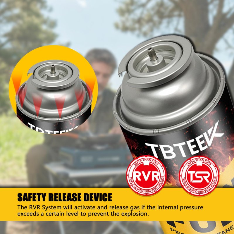 TBTeek Butane Fuel Canister, Butane Gas 8 oz, 2 Pack Premium Pure Refined Butane Gas Refill for Kitchen Torch Head, Camping Stove, Outdoor Cooking, Grilling & Emergency Use