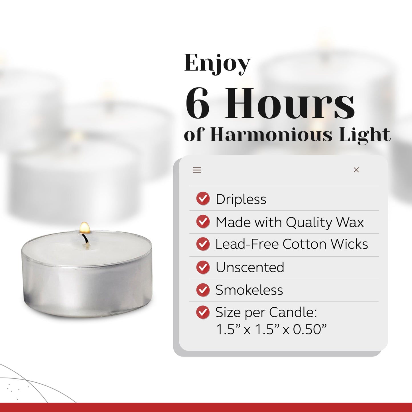 300 Pack Tealight Candles in Metal Cups - Clean White Unscented with 6 Hour Long Burning Time - Votive Candles Bulk for Romantic Dinner, Weddings, Spa & Hotels by PARNOO