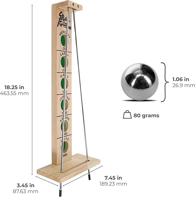WE Games Shoot the Moon - Classic Solid Wood Rolling Ball Game for Family Fun &amp Skill Building Enhances Social Skills Patience &amp Perseverance