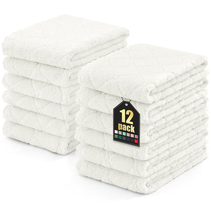 Homaxy 12 Pack Kitchen Dish Cloths (10 x 10 Inches, Grey), Super Soft and Absorbent Coral Velvet Dish Towels, Nonstick Oil Fast Drying Microfiber Cleaning Cloth, No Lint Household Dishcloths