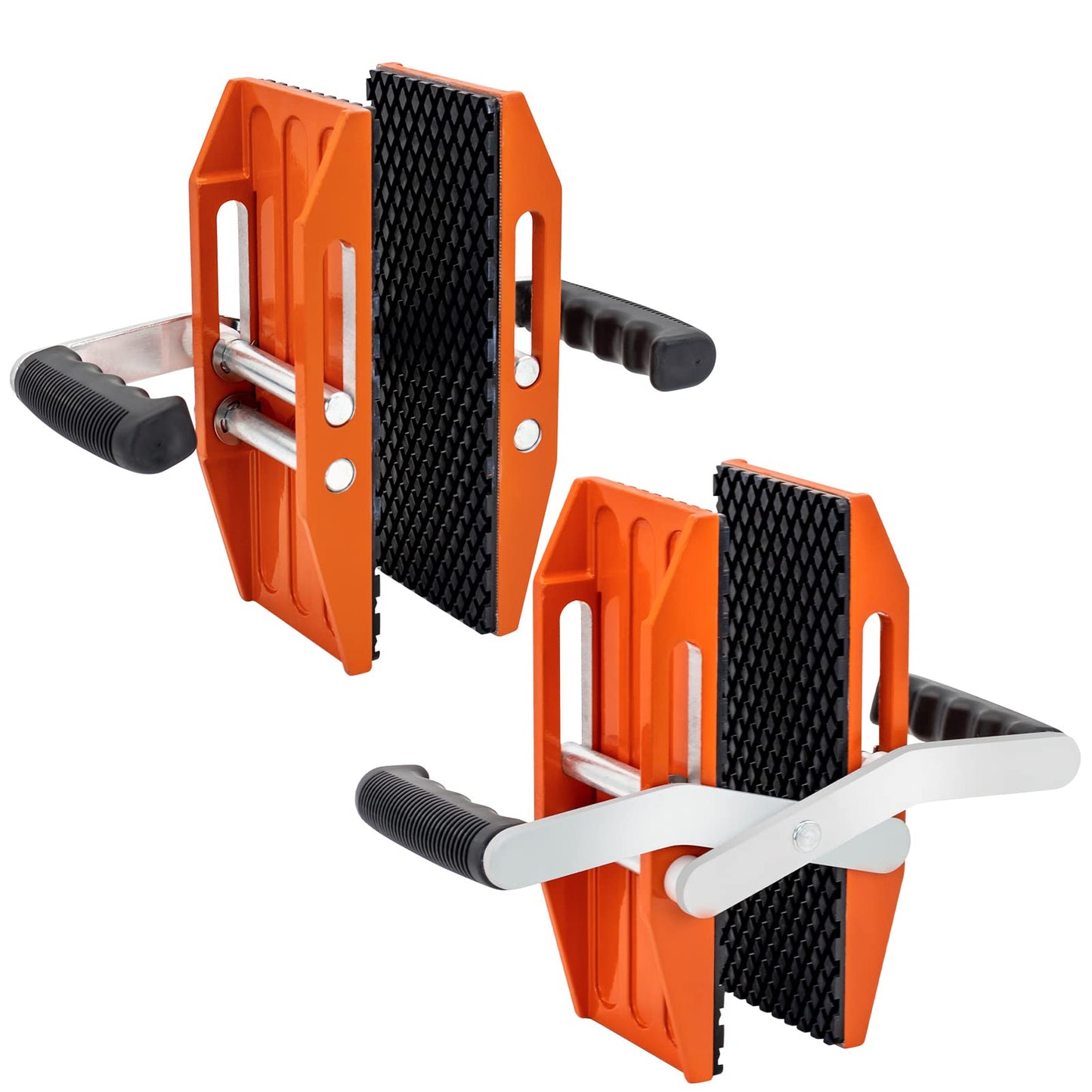 SDRTOP 2 PACK Double Handed Stone Carrying Clamps with Black Rubber-lined, Granite Panel Carriers Lifting Tools, 660lbs Transporting Heavy Duty Carry Clamp for Glass Quartz Slabs Marble