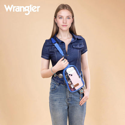 Wrangler Crossbody Clear Sling Bags for Women Stadium Approved Cross Body Purse for Sports Events Concerts