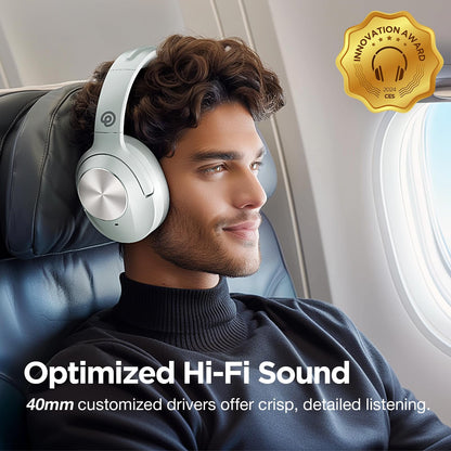 Upgrade Pro‑level Hybrid Active Noise Cancelling Headphones with HD Sound, Wireless Bluetooth Headphones Over The Ear Unequaled Comfort, Vivid Deep Bass, for Home Office Travel Birthday Gift Pcs