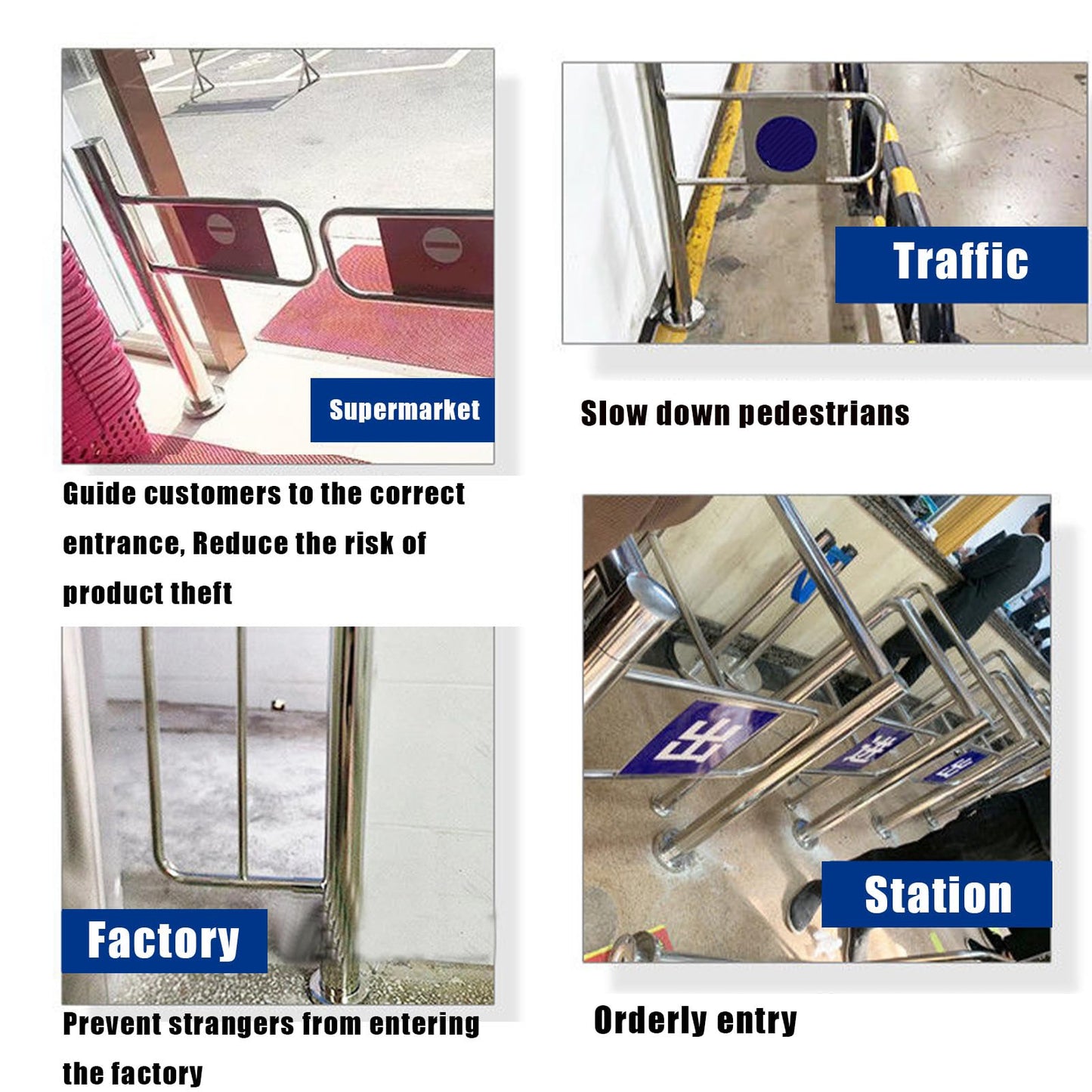 Stainless Steel Automatic Turnstile Gate - One-Way Access Control Barrier for Supermarkets, Retail Stores, and Public Areas - Enhanced ty Solution for Seamless Entry