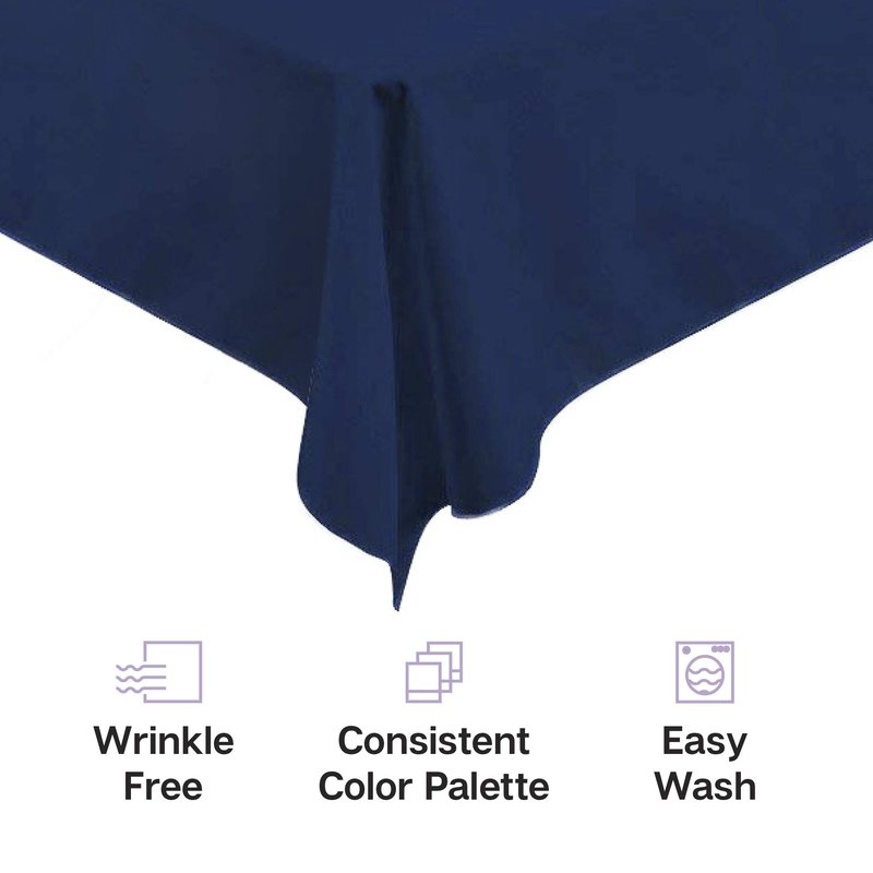 Gee Di Moda Rectangle Tablecloth - 60 x 102 Inch Black Table Cloth for 6 Foot Rectangle Tables - Heavy Duty Washable Fabric - for Holiday Party, Dinner, Weddings, Baby Shower & Events