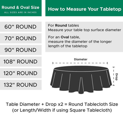 Biscaynebay 2 Pack Textured Fabric Round Tablecloths 70", Hunter Green Water Resistant Tableclothes Small Circle Folding Table Covers Linen for Dining, Kitchen, Wedding, Parties etc Machine Washable