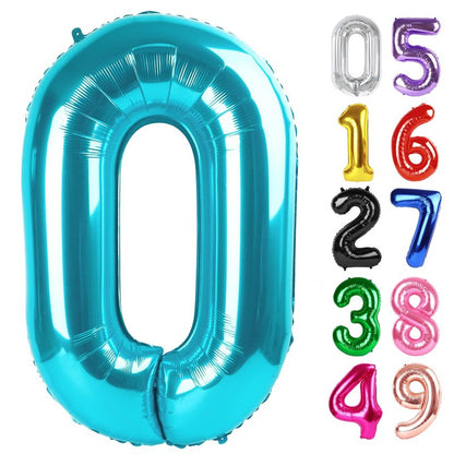 Light Blue Number 0 Balloon 40 Inch, 0 Balloon Number for 10th 20th 30th 40th 50th 60th Birthday Decorations, Light Blue Party Supplies