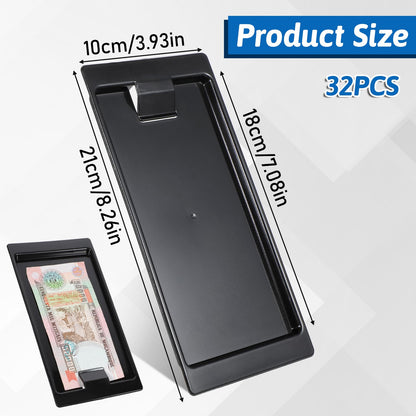 32 Pack Check Holders Black Restaurant Check Presenters Check Presenter Trays Guest Plastic Tip Trays Waitress Bill Holder Guest for Restaurants, Bars, Hotels