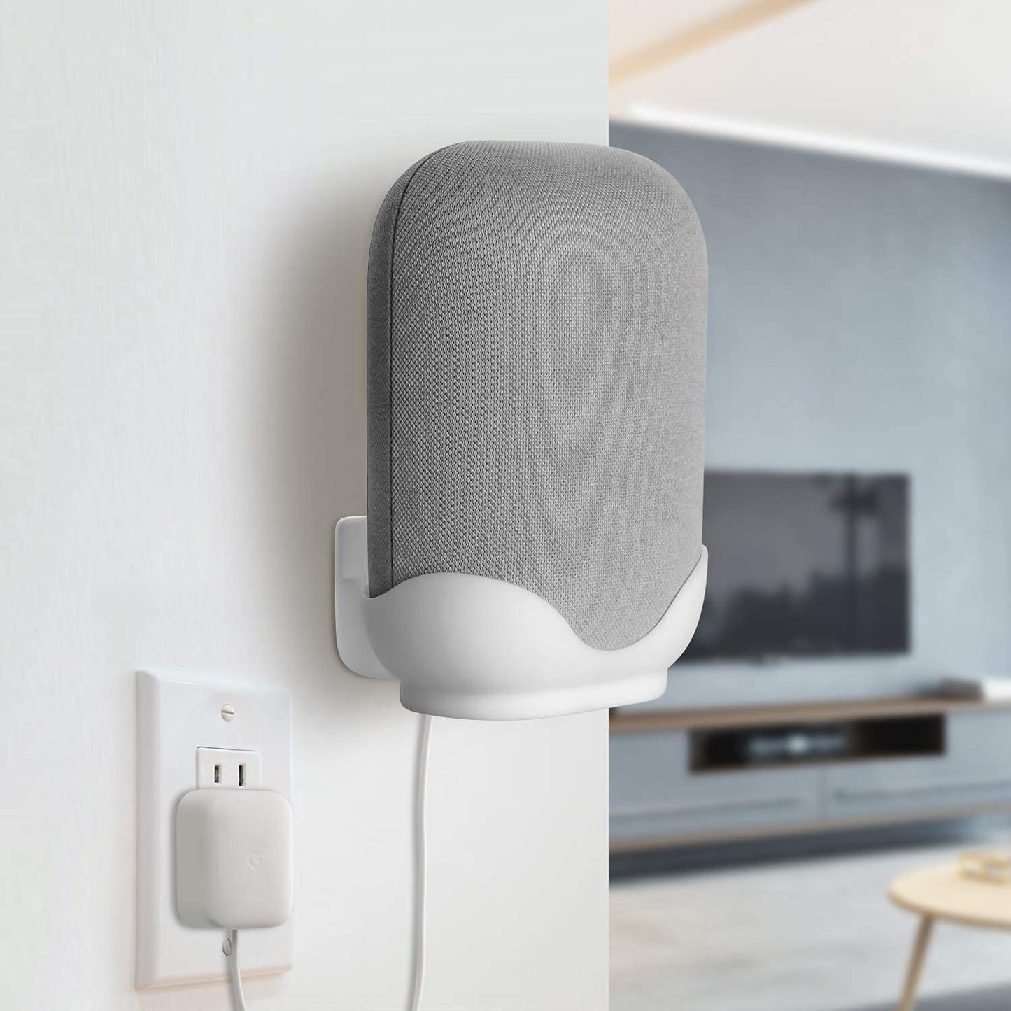 LeongLzt Ouligei Google Nest Audio Speaker Wall Mount/Bracket, in-Built Cable Management System & Easy Installation Speaker Holder Shelf Stand - Elegant & Durable Space Saving Accessory