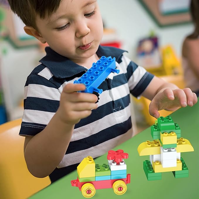 Cutedeer 138 Piece Building Blocks for Kids Toddlers Classic Big Bricks Set Compatible with All Major Brands STEM Large Building Toys with Gift Box for All Ages Boys Girls